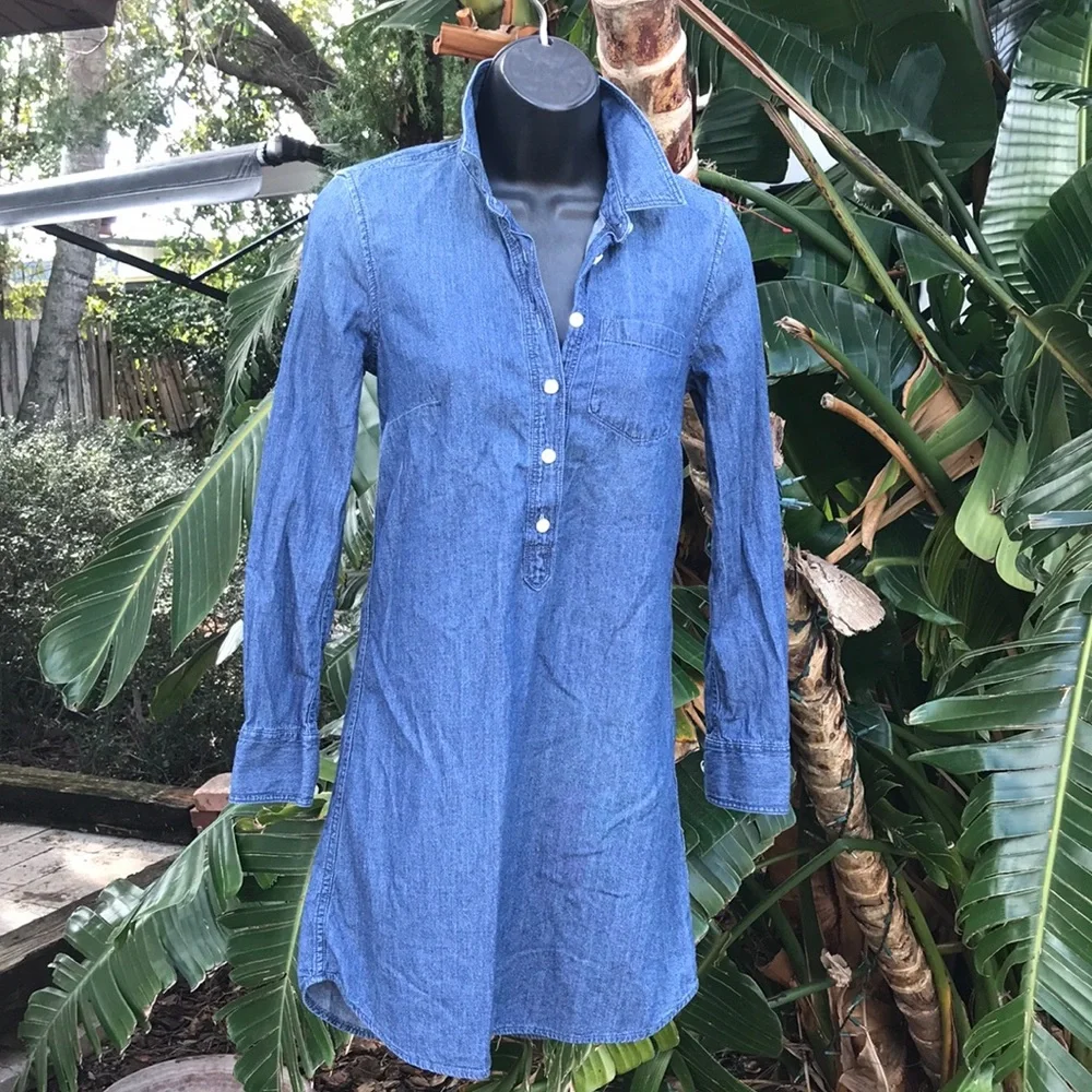 Jcrew denim chambray shirt dress